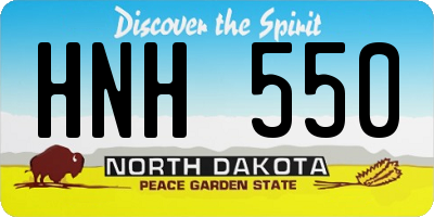 ND license plate HNH550