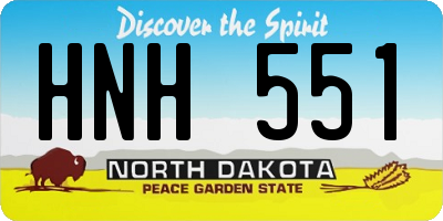 ND license plate HNH551