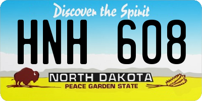 ND license plate HNH608