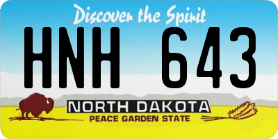 ND license plate HNH643