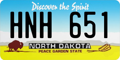 ND license plate HNH651