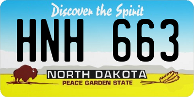 ND license plate HNH663