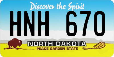 ND license plate HNH670