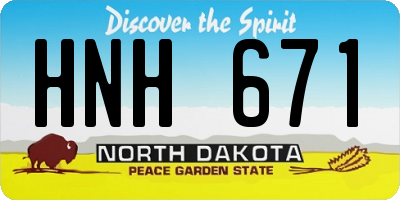 ND license plate HNH671