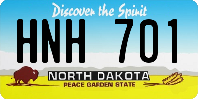 ND license plate HNH701