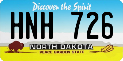 ND license plate HNH726