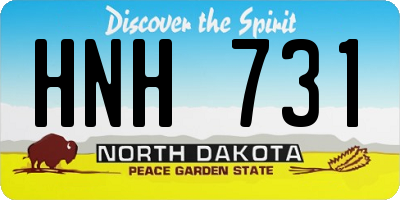 ND license plate HNH731