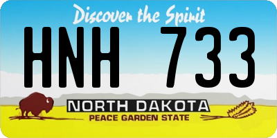 ND license plate HNH733