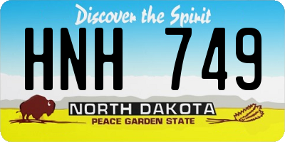 ND license plate HNH749