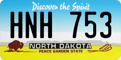 ND license plate HNH753