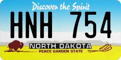 ND license plate HNH754