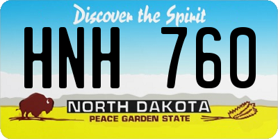 ND license plate HNH760