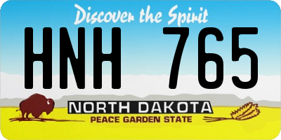 ND license plate HNH765