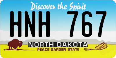 ND license plate HNH767