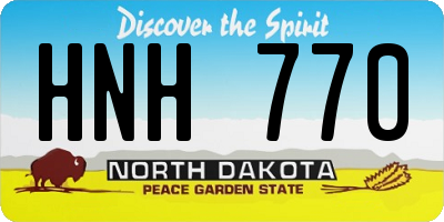 ND license plate HNH770