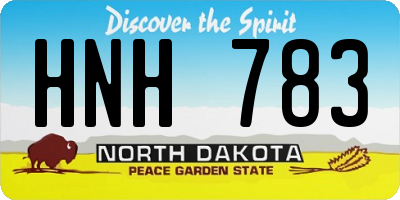 ND license plate HNH783