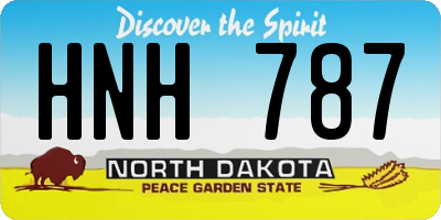ND license plate HNH787