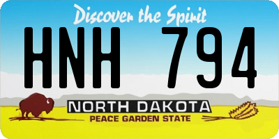 ND license plate HNH794