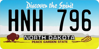 ND license plate HNH796