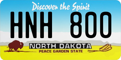 ND license plate HNH800