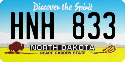 ND license plate HNH833