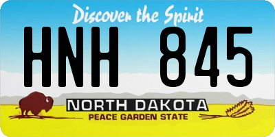 ND license plate HNH845