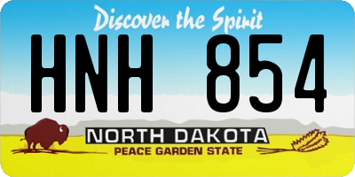 ND license plate HNH854