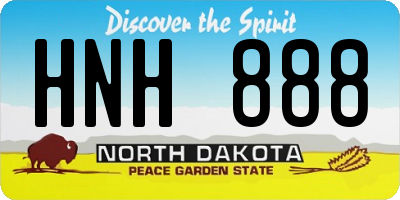 ND license plate HNH888
