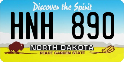 ND license plate HNH890