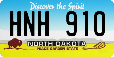ND license plate HNH910