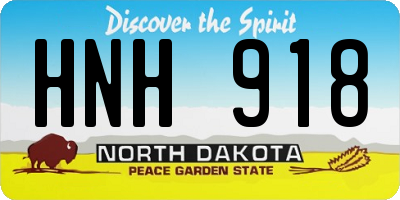 ND license plate HNH918