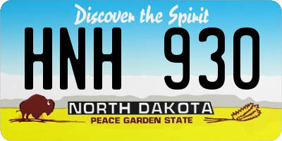 ND license plate HNH930