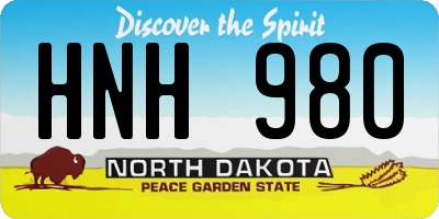 ND license plate HNH980