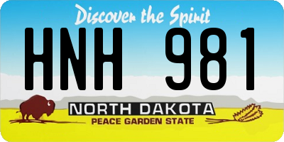 ND license plate HNH981