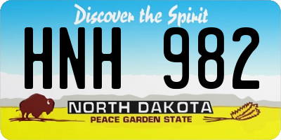 ND license plate HNH982