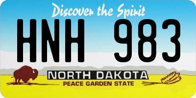 ND license plate HNH983