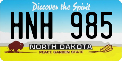 ND license plate HNH985
