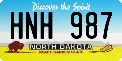 ND license plate HNH987
