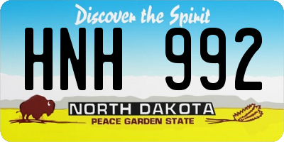 ND license plate HNH992