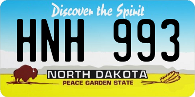 ND license plate HNH993
