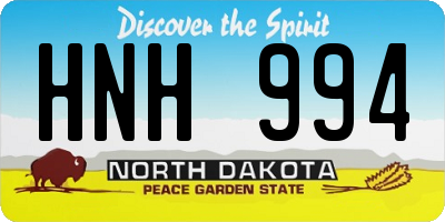 ND license plate HNH994