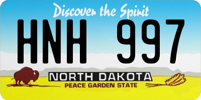 ND license plate HNH997