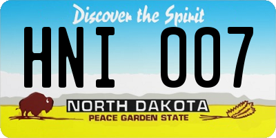 ND license plate HNI007