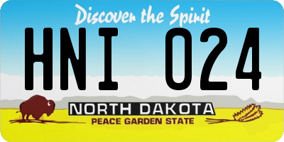 ND license plate HNI024