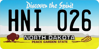 ND license plate HNI026