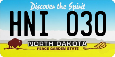 ND license plate HNI030