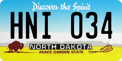 ND license plate HNI034