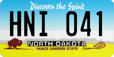 ND license plate HNI041