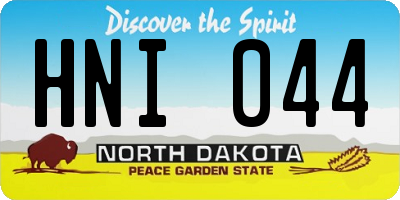 ND license plate HNI044