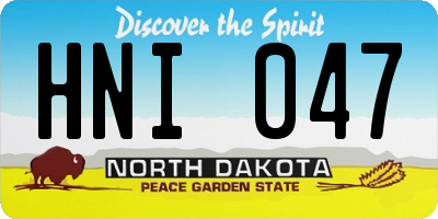 ND license plate HNI047